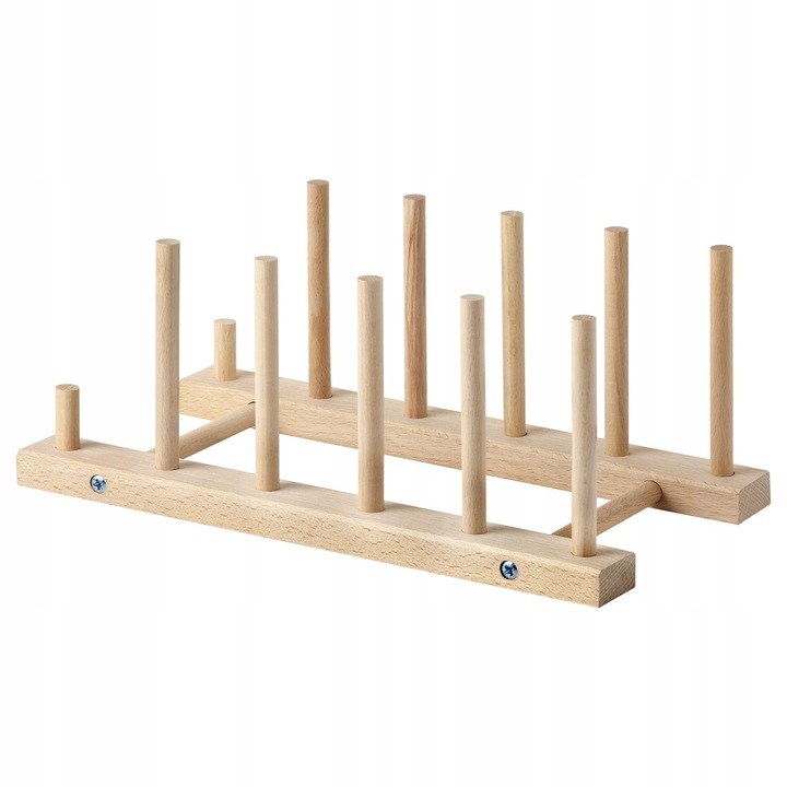 Tányértartó, IKEA, 5 rekeszes, 27x14,5x10,5cm, bükkfa