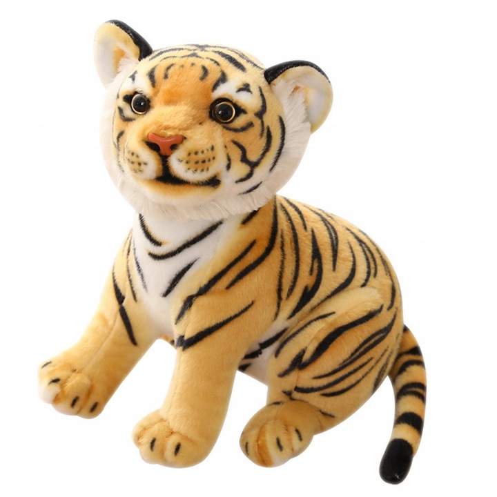 Plüss tigris játék, 23cm, sárga, szobadekorációs készlet