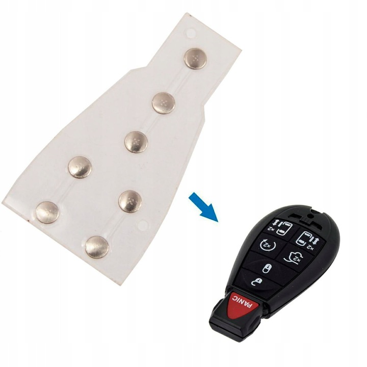 Motokey 14mm gumi gomb Chrysler/Dodge/Jeep távirányítókhoz