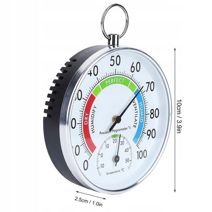 Termohigrometru suspendat, masurare temperatura si umiditate, 30x10x5cm, multicolor