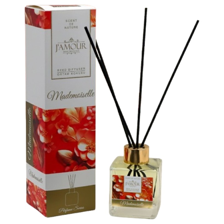 Szobaillatosító, Jamour, 100 ml, MADEMOISELLE illat, illatos pálcikákkal