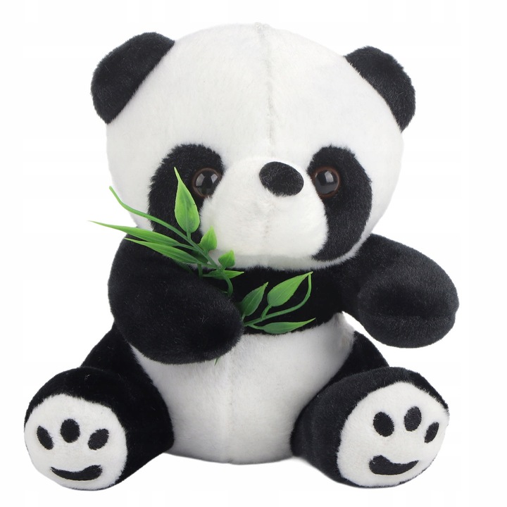 Jucarie de plus panda, 15cm, negru si alb, set 1 buc.