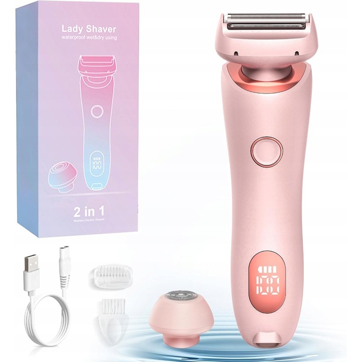 Epilator pentru femei, trimmer USB, pentru par intim, set