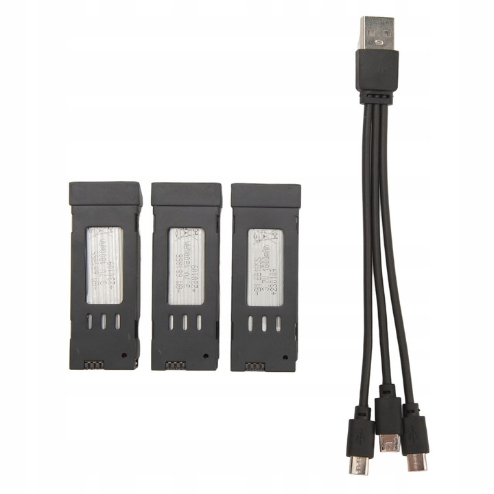 Set 3 baterii litiu pentru drone RC, 3.7V, 121g, E58, L800, JY019, S168