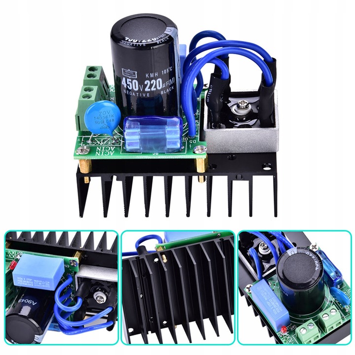 AC-H10A egyenirányító modul, 10A, 0-220V AC, 0-311V DC, 50x76mm