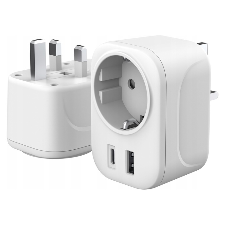 Univerzális adapter UK EU aljzat USB és USB-C töltő VILÁG