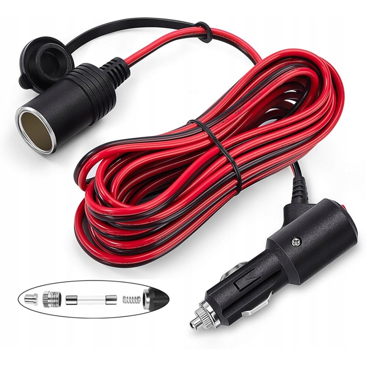 Prelungitor priza bricheta auto 16AWG cu intrerupator 15A, 5m, waterproof
