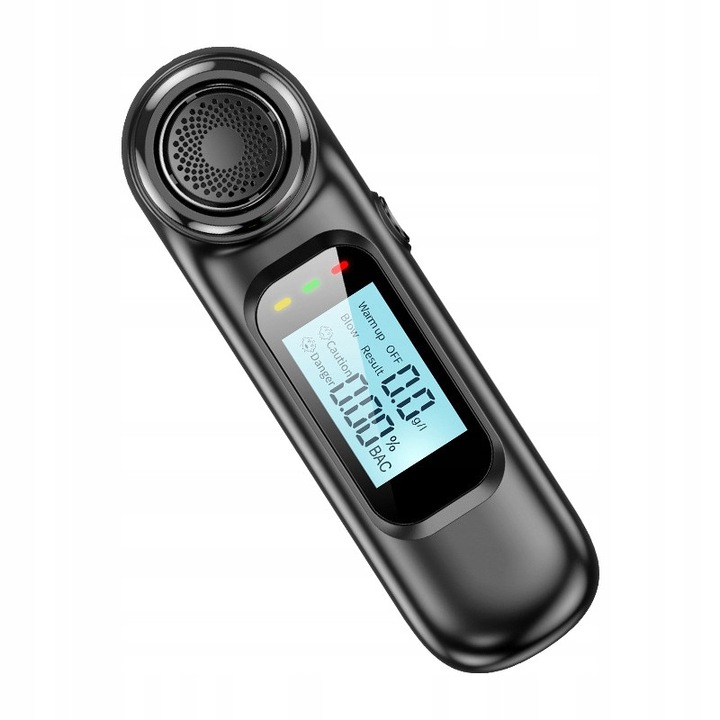 Tester alcool digital PYGHDIRECT LCD, fara contact, negru, 8.24x2.4x1.76cm, set complet