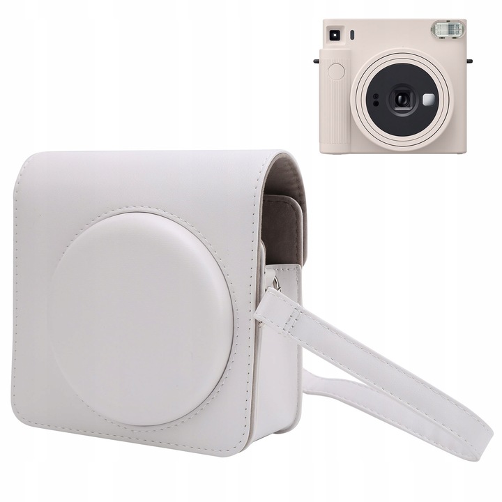 Futeral foto pentru Fujifilm Instax Square SQ1, albastru, 13.8x14x7.2cm, set cu curea ajustabila