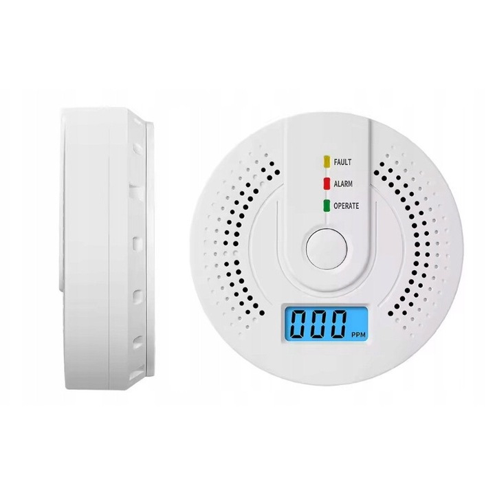 Cautator de fum si gaz, PrzyPas, senzor electrochimic, alarma 85dB, LCD, set complet