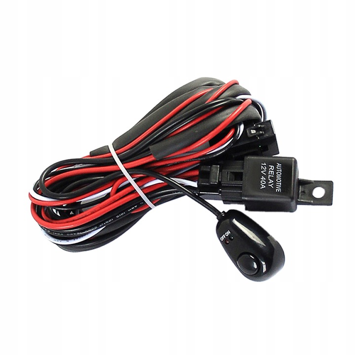 LED munkalámpa modul, 12V, 40A, fekete/piros