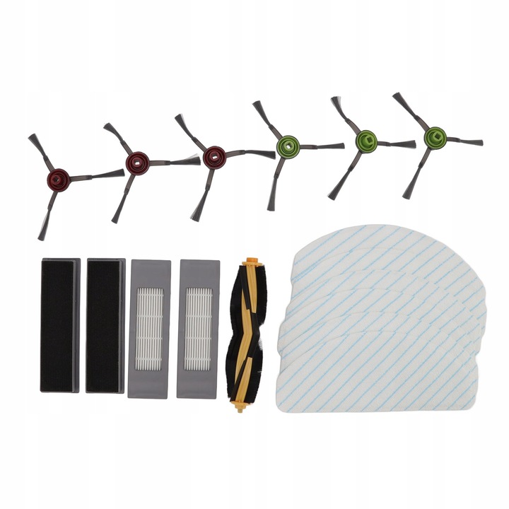 Set accesorii de schimb pentru aspirator robot Yeedi Vac 2Pro, 1 perie principala, 6 perii laterale, 4 filtre, 6 mopuri, material ABS