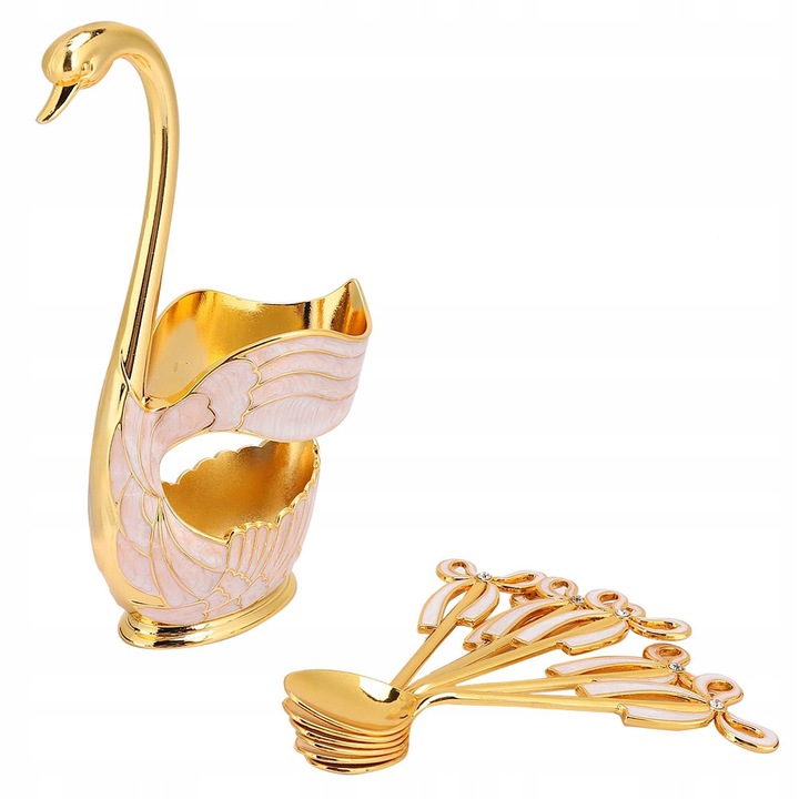 6 darab arany kanál hattyú tartóval, 11x2,6cm