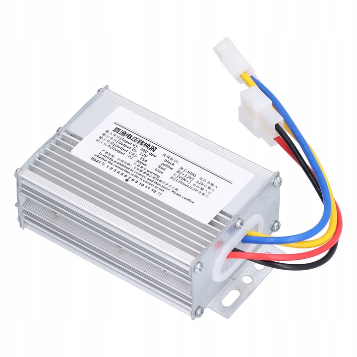Inverter auto 12V, 25A, 300W, 48V-96V DC, aluminiu, rezistent la apa