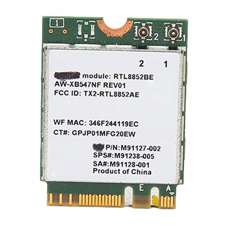 Placa de reteta wireless KARTA SIECIOWA RTL8852BE 1800 MBPS Bluetooth 5.2, 2.4G 5G