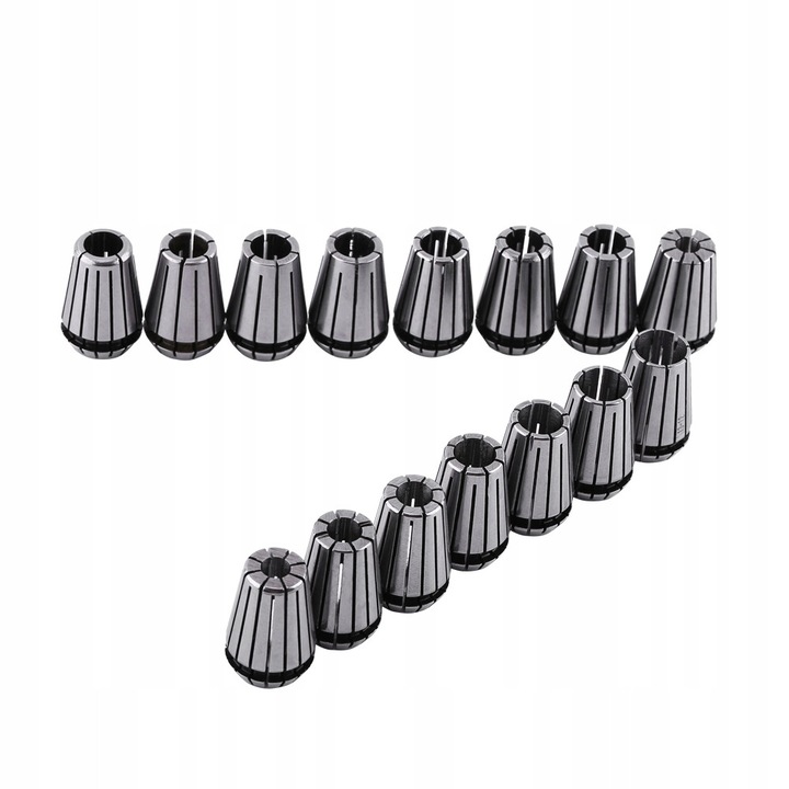 ER20 befogópatron készlet, 15 darabos, acél, 1-13 mm, maráshoz és gravírozáshoz