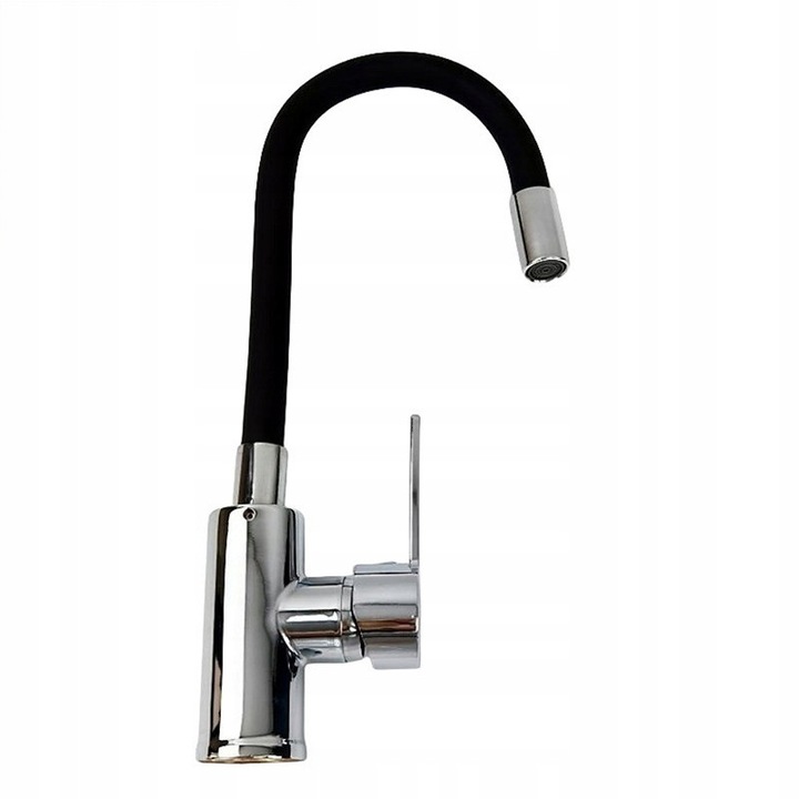 Konyhai csaptelep rugalmas kifolyóval, krómozott, 1 karos, komplett szerelőkészlet