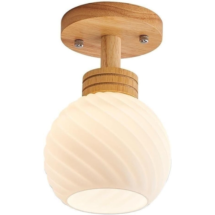 Comely mennyezeti lámpa, E27, 15x22cm, fehér spirálcsíkos, nappaliba és hálószobába