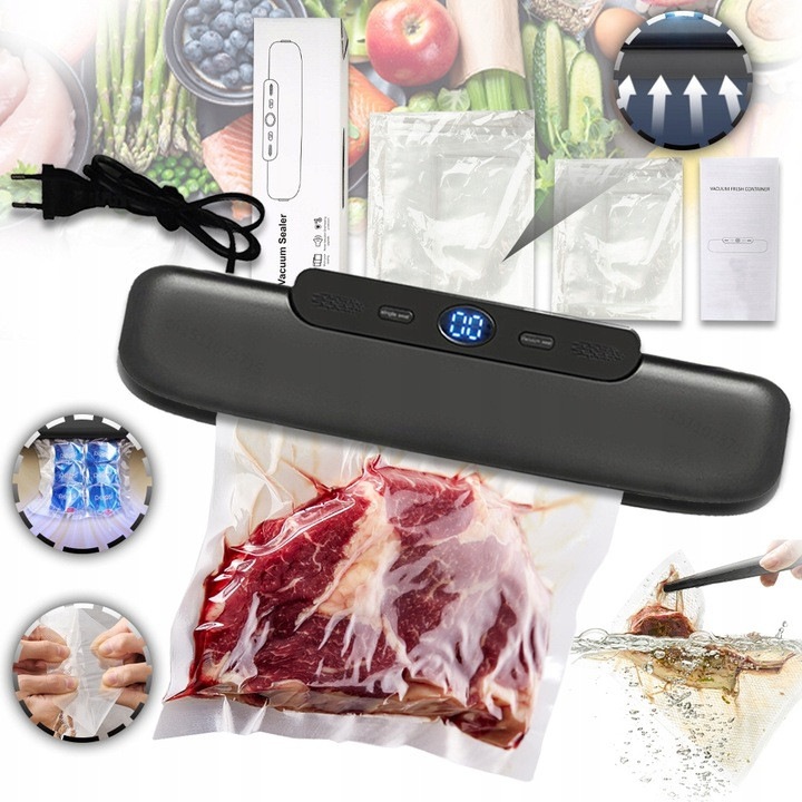 Aparat de vidat, 120W, set de 10 saci