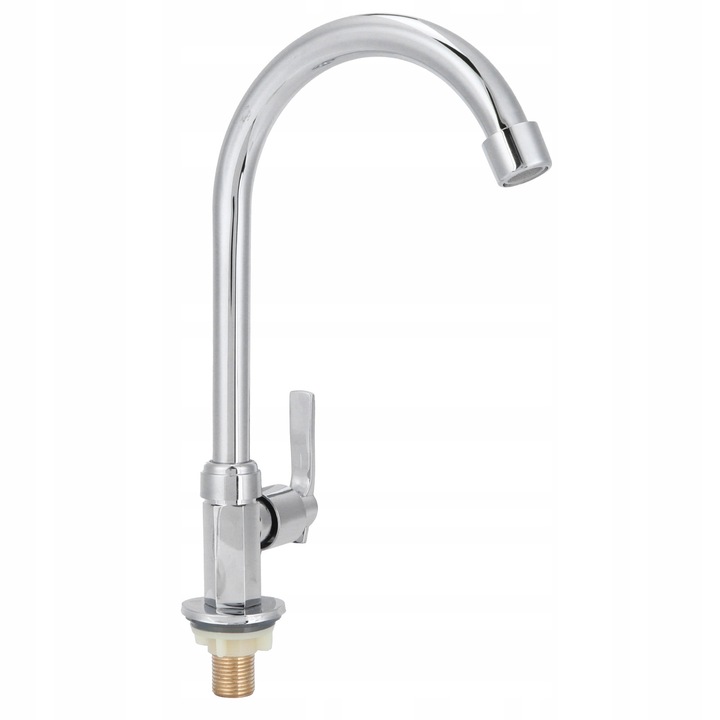 Magas, forgatható, krómozott konyhai csaptelep, 27x17cm, hideg víz