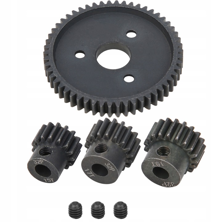 RC 54T fogaskerék 15T/17T/19T fogaskerekekkel Traxxas Slash 1/10-hez, fém, fekete