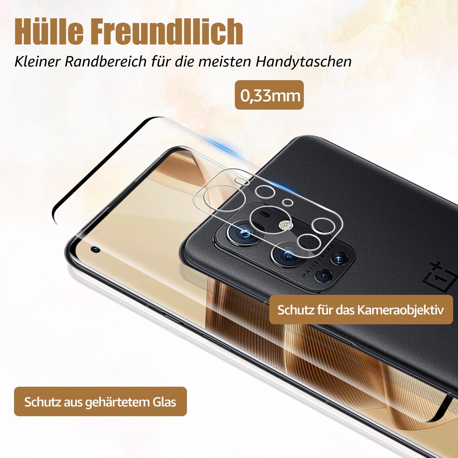 Folie Protectie Cable Leader OnePlus 9 Pro 5G Sticla Temperata 2+2 Negru