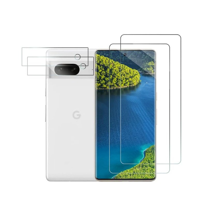 Folie protectie Rcokas Google Pixel 7 sticla securizata 9H, 4 bucati