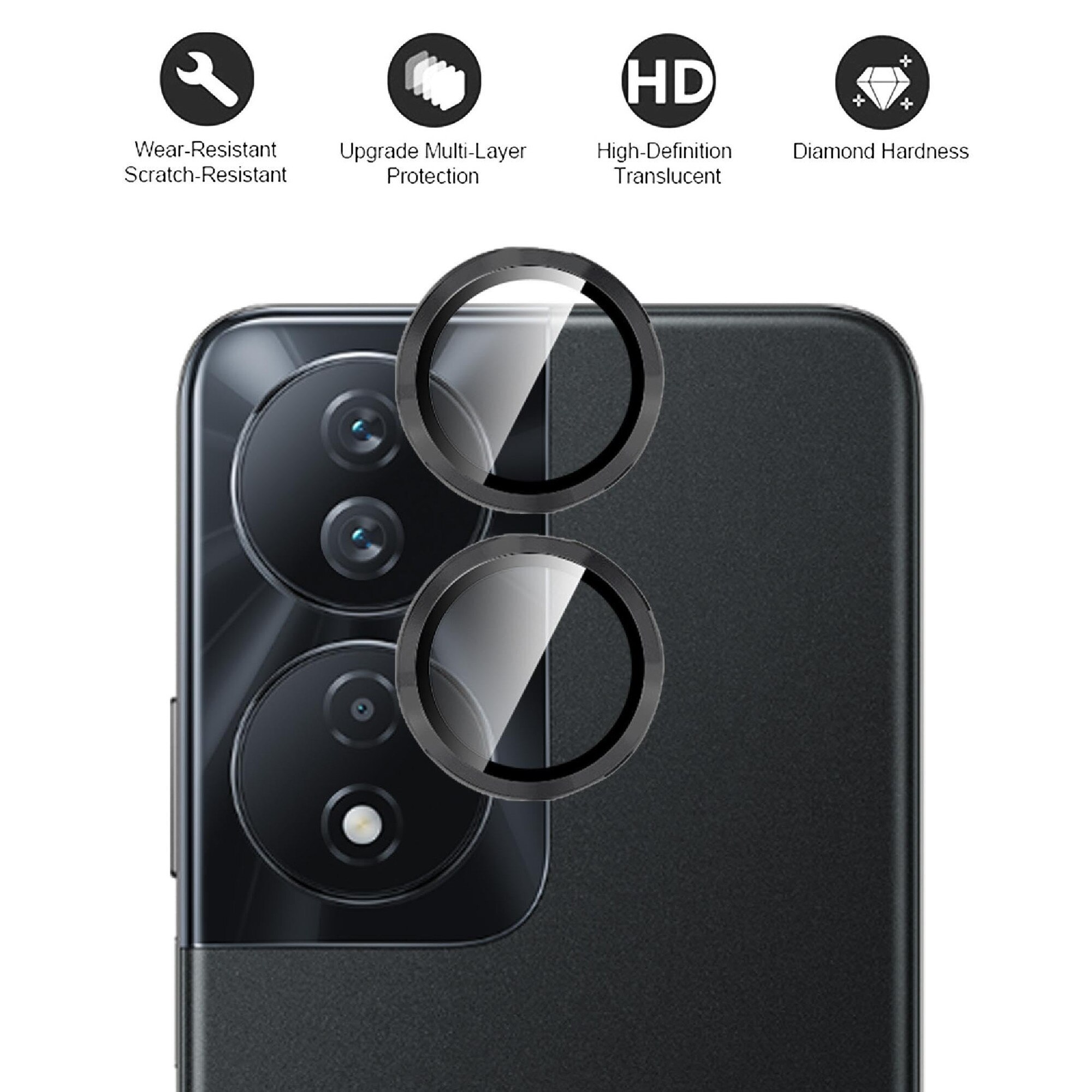 Folie Protectie Giopuey Honor 90 Smart, Metal + Sticla Temperata, Colorat Multicolor