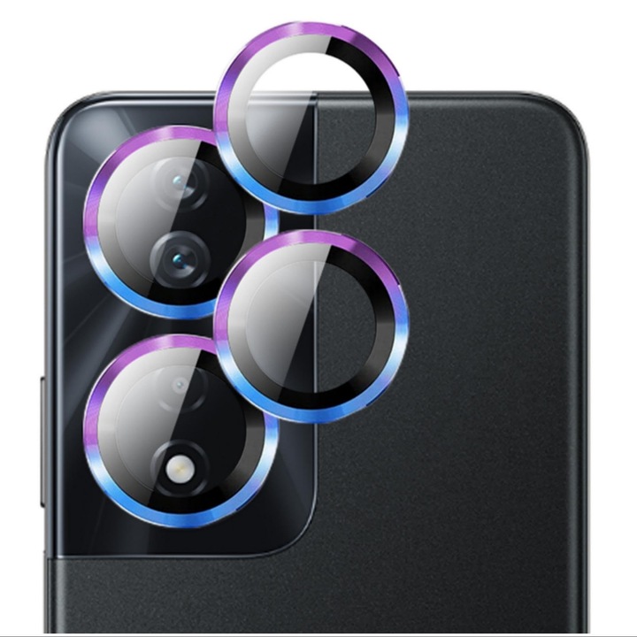 Folie Protectie Giopuey Honor 90 Smart, Metal + Sticla Temperata, Colorat Multicolor