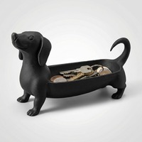 Suport Chei si Tava Decorativa pentru Chei „Silueta Teckel”, Design Negru, 18 cm, Suport Eco-Friendly Premium PLA – Organizator pentru Maruntis si Accesorii, Cadou Iubitori Caini