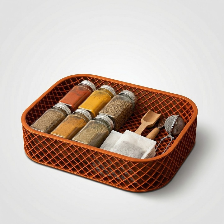 Геометрична Тава Органайзер, Оранжева, PLA Пластмаса, 16 см