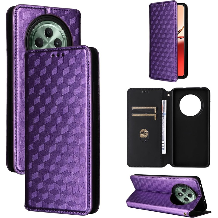 Husa BELLA BEAR Oppo Reno 12F 5G Portofel Mov