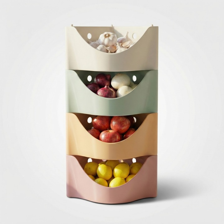 Organizator de Colt Stivuibil Ventilat, Multicolor Pastel, Plastic PLA, 25 cm