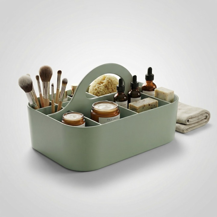 Organizator Baie Portabil Minimalist, Verde Salvie, Plastic PLA, 24 cm