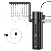 Filtru de acvariu, filtru interior de acvariu reglabil 800L/H, filtru burete cu pompa de filtrare silentioasa de 12W, filtru de acvariu pentru acvarii de 30L-200L