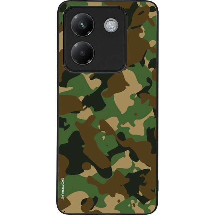 Husa telefon Sonique Camouflage Army pentru Xiaomi Poco M7 Pro 5G, verde, silicon, antisoc