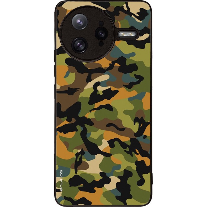 Husa telefon Sonique Camouflage Army pentru Xiaomi Poco F7 Ultra 5G, verde, silicon, antisoc