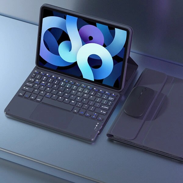 Husa tableta cu tastatura si mouse, pentru Xiaomi Redmi Pad 10.6 inch, neagra, set complet