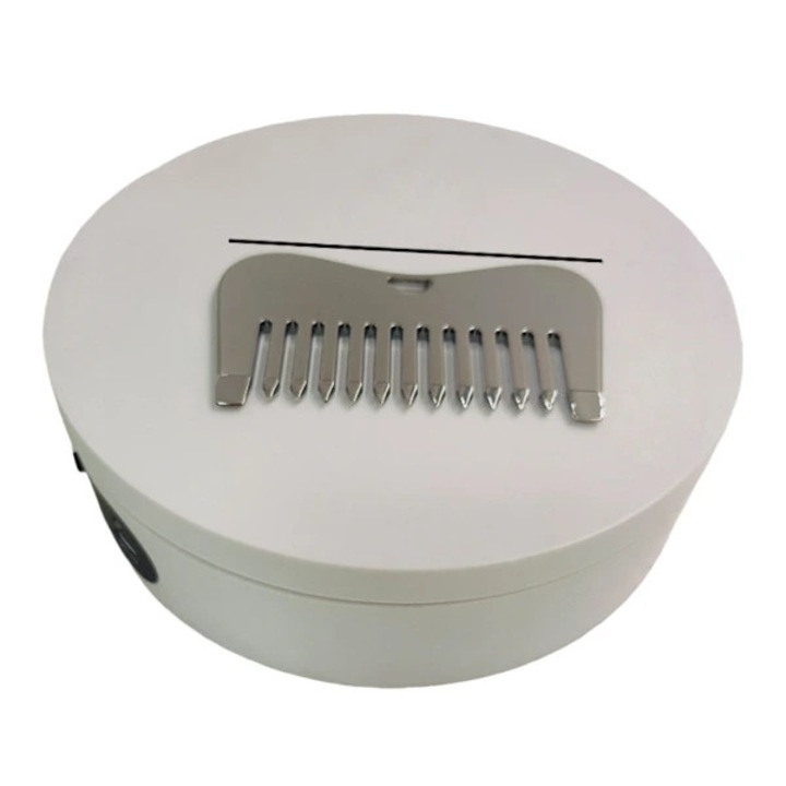 Set 2 unelte de masaj Gua Sha din otel inoxidabil, design pieptene cu 13 dinti, argintie, 4x8.5x0.35cm