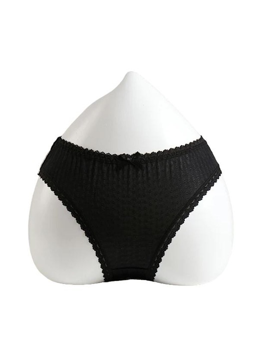 Chiloti din matase cu dantela, negru, pentru dama, M INTL