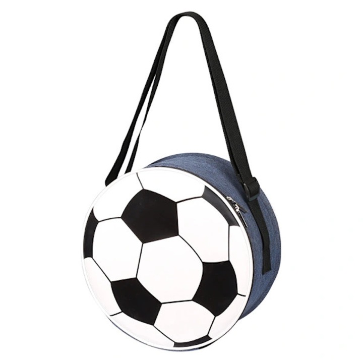 Geanta termo-izolanta pentru pranz, design fotbal, albastru, 26x26x13cm, set 1 geanta