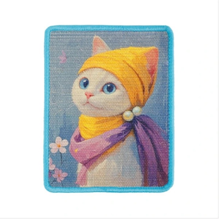 Placa de zgariat pentru pisici, sisal, design montat pe perete, culori mixte, 38x30x0.5cm, set 1 buc.