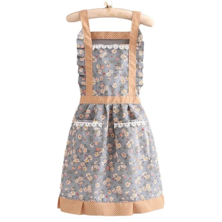 Sorturi bucatarie si gratar, sort floral stil printesa, material canvas, rezistent la pete, 90x53cm, multicolor