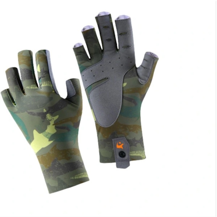 Professzionális horgászkesztyű, Army Green, L/XL, napvédelemmel, kényelmes