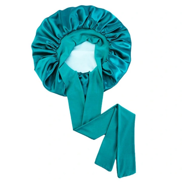 Caciula de somn din satin cu elastic, 34x34x56cm, verde teal, set 1 buc.
