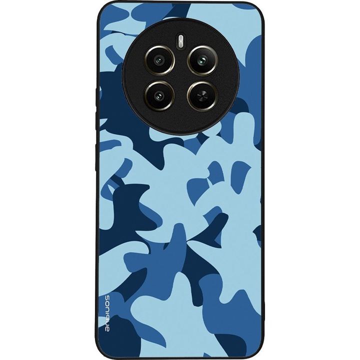 Husa telefon Sonique Camouflage Army, silicon, antisoc, albastru, pentru Realme 12 Plus 5G