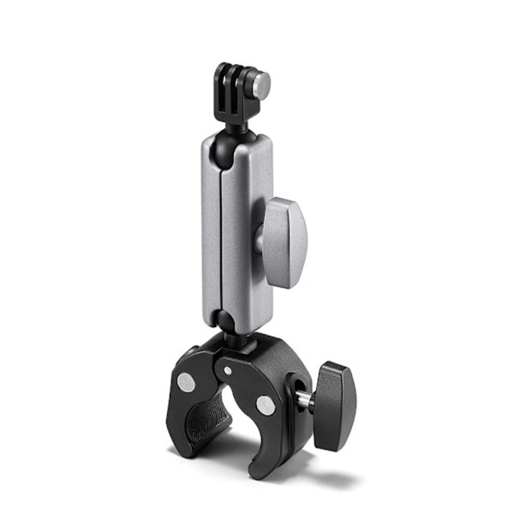 360-градусова въртяща се стойка с две топки за Insta360 и GoPro, черна, 18x8.5x7см