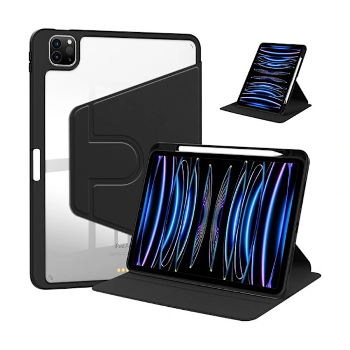 Husa protectoare rotativa pentru Huawei MatePad 11.5, neagra, 24x16.9x1cm, cu suport pentru stilou