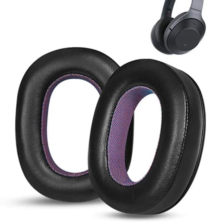 Sony WH-1000XM2 fejhallgató csere fülpárnák, báránybőr, fekete, 10.5x9x3cm, 2 db-os készlet.
