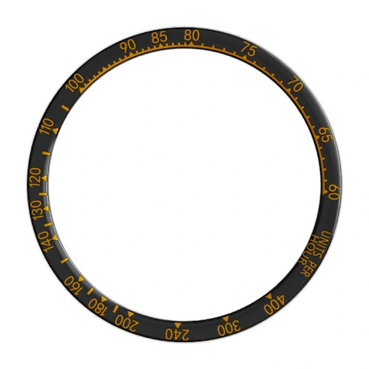 Bezel negru si portocaliu pentru Fenix 8 (43mm), protectie din otel inoxidabil, dimensiuni 4.3x4.3x0.2cm